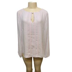 WHITE House Black Market Light Pink Blouse Polyester Size 10